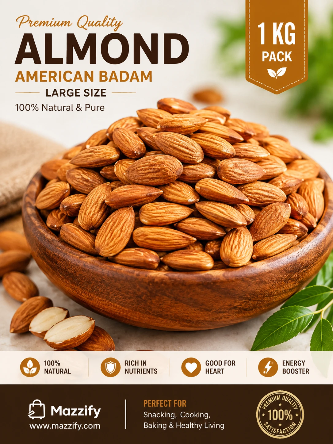 Almond American badam large size 1000Gm-1KG