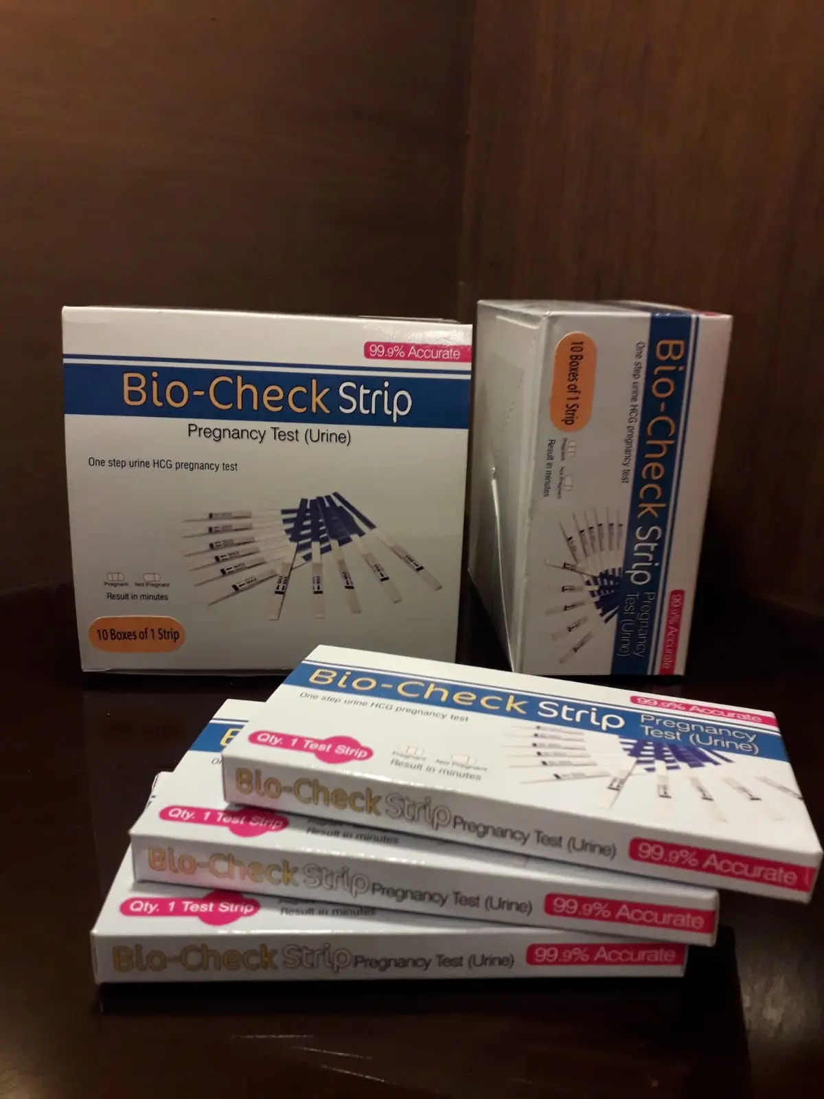 Bio-Check Strip Pregnancy Test Kit - 99.9% Accurate One Step HCG Urine Test Strips (Safety Assure - Pack of 10 Boxes)
